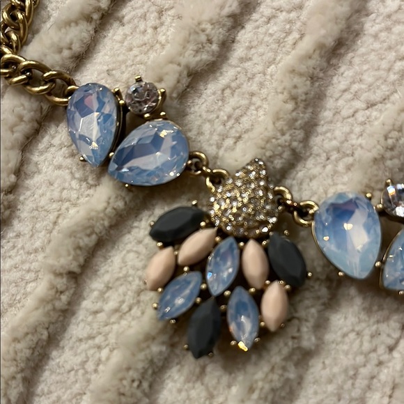 J Crew Blue and Gold Statement Necklace - Picture 3 of 4